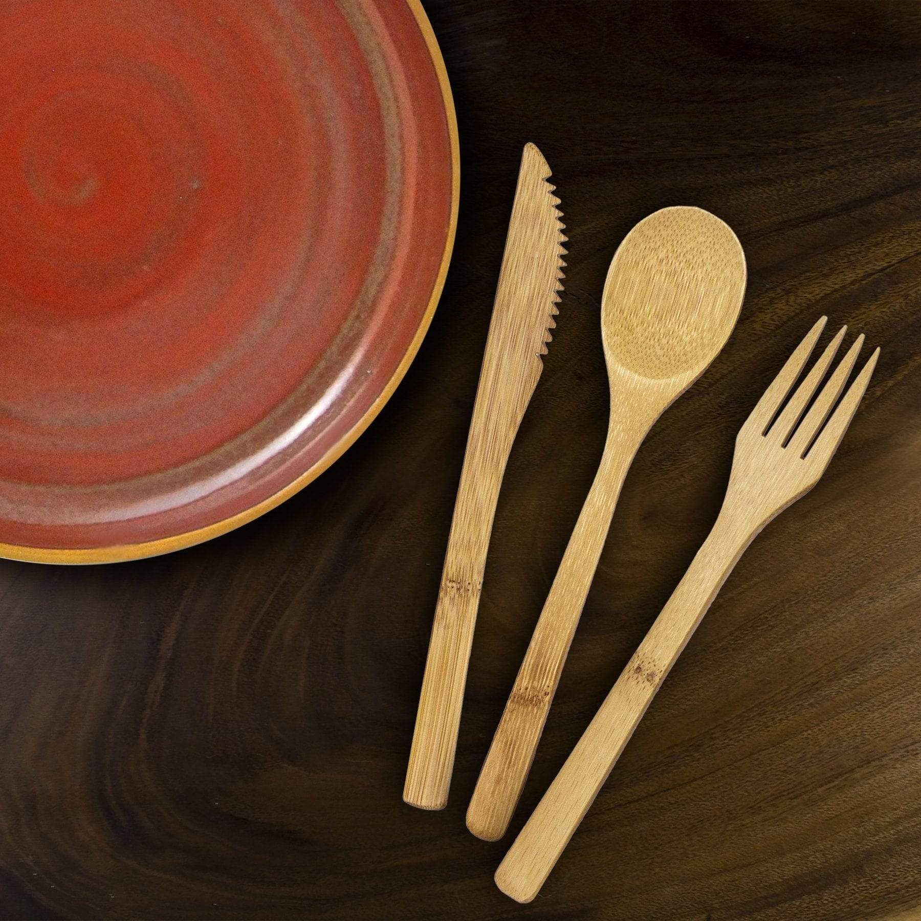 Totally Bamboo Reusable Flatware Set | Fork + Spoon + Knife - Image 4