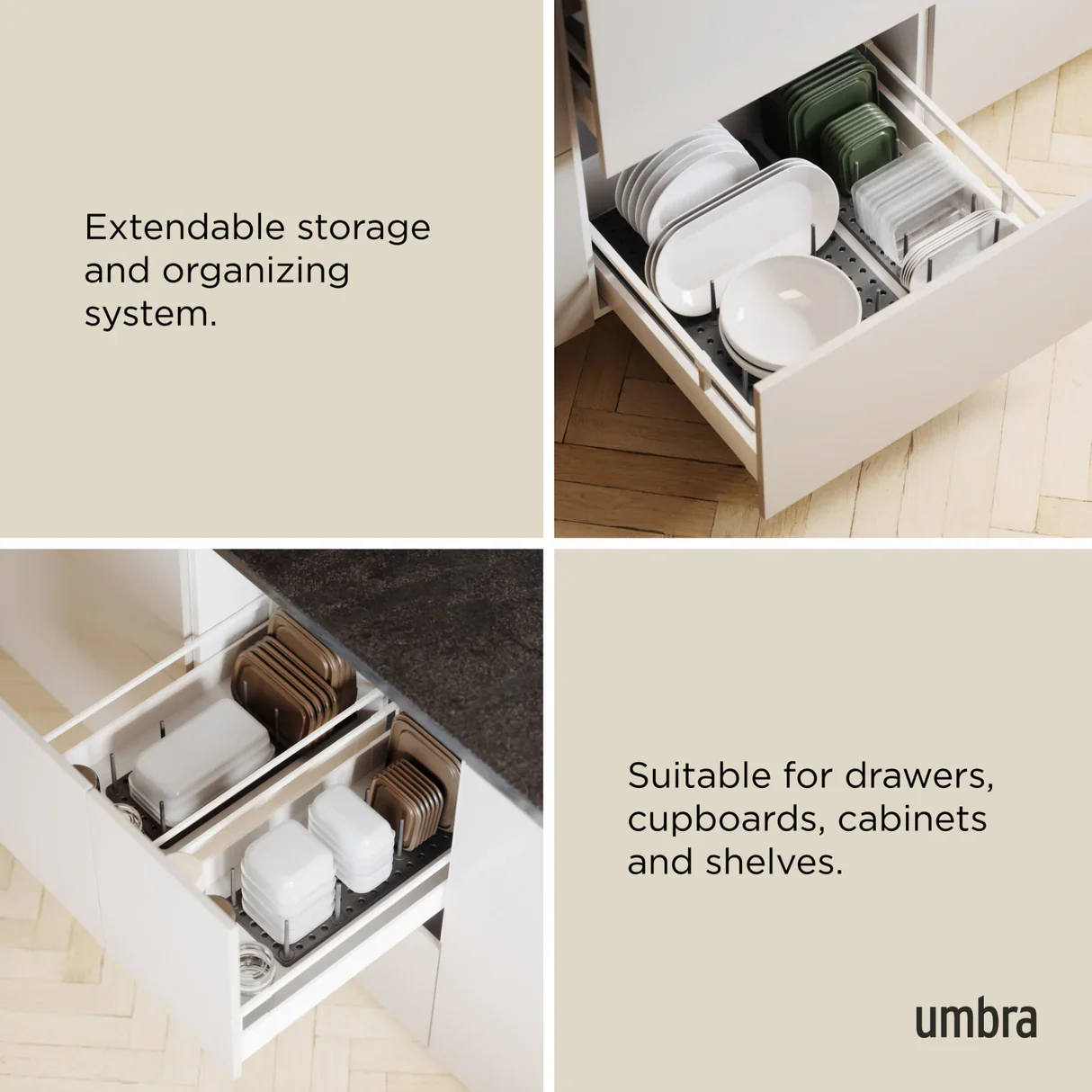 Umbra Peggy Drawer Organizers – Charcoal – Set of 2 - Image 4