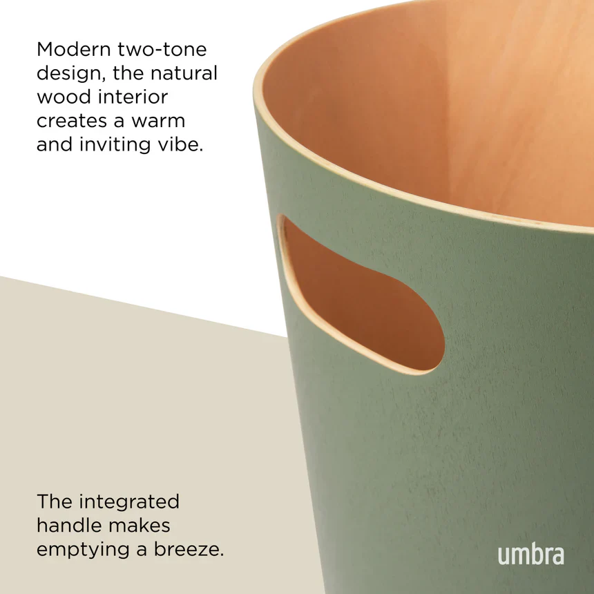 Umbra Woodrow Waste Can – Spruce - Image 3