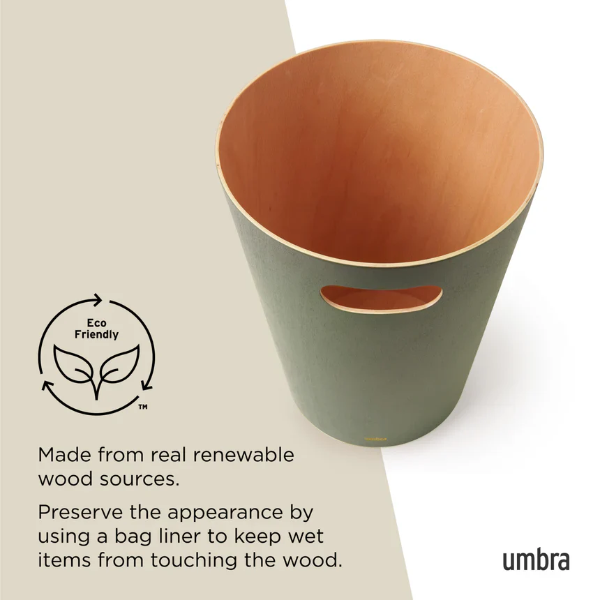 Umbra Woodrow Waste Can – Spruce - Image 5