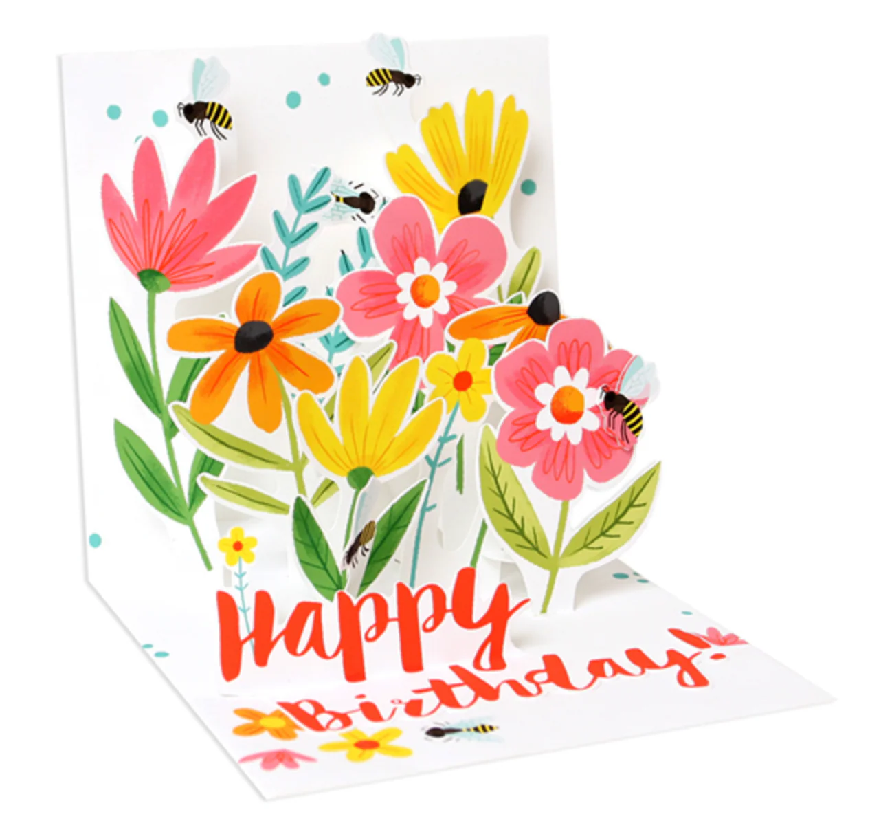 Up With Paper 3D Pop-Up Greeting Card – Bees & Flowers
