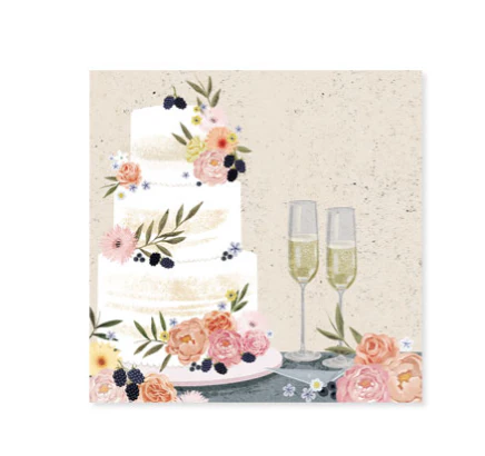 Up With Paper 3D Pop-Up Trinket Greeting Card – 3"x 3" – Fondant Wedding Cake - Image 2