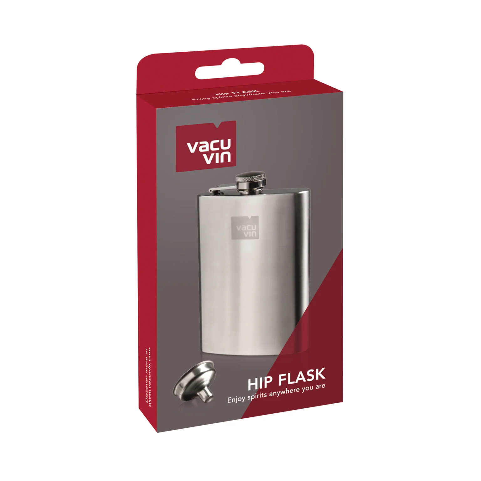 Vacu Vin Stainless Steel Hip Flask – 8oz. - Image 2