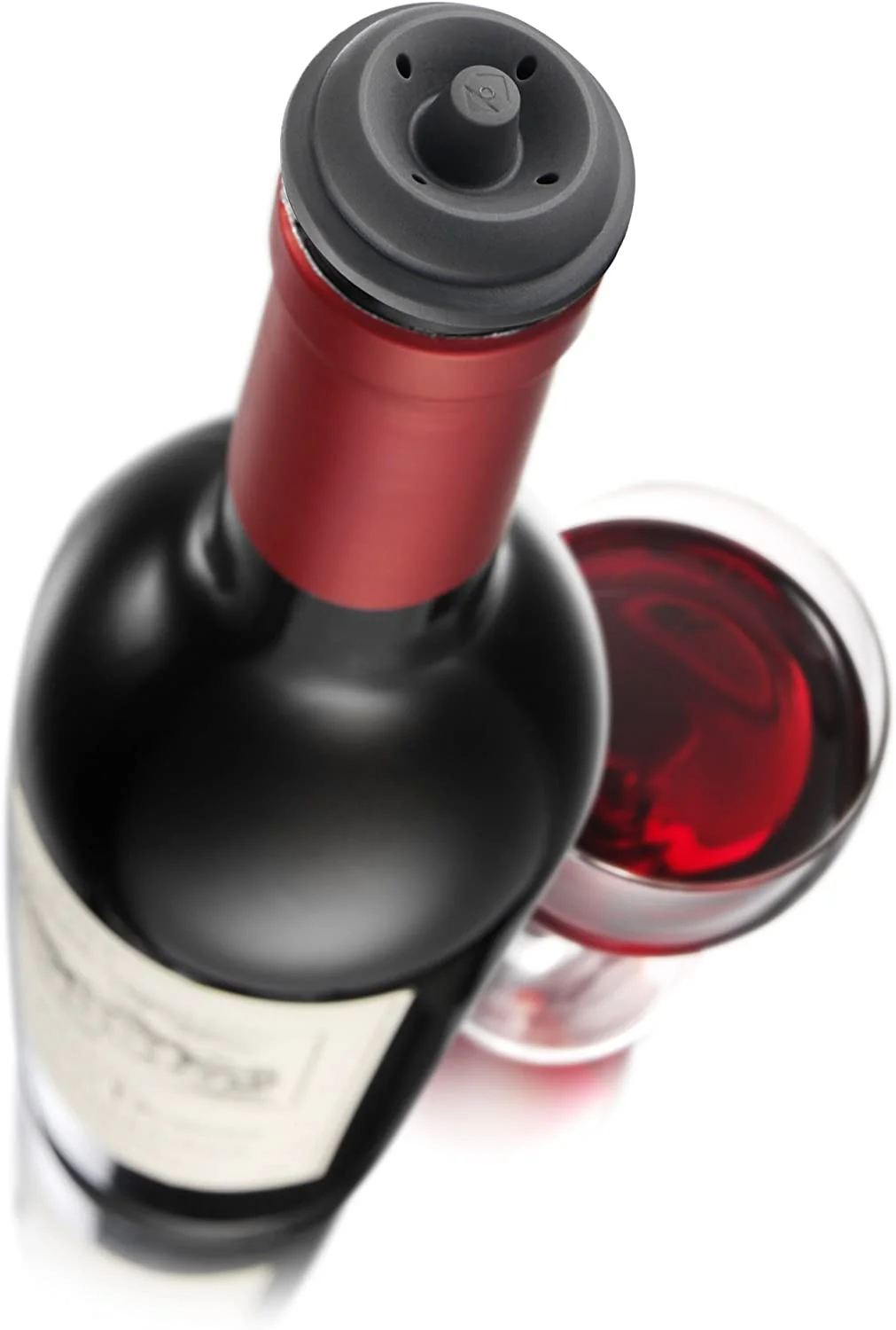 Vacu Vin Wine Saver Vacuum Stoppers – Set of 2 – Grey - Image 2