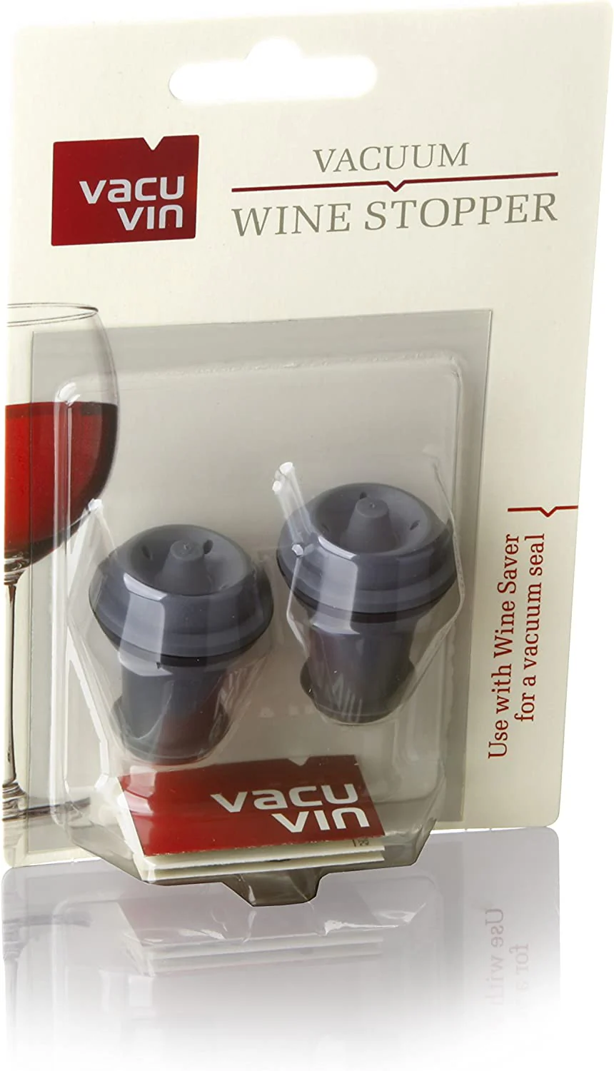 Vacu Vin Wine Saver Vacuum Stoppers – Set of 2 – Grey - Image 6