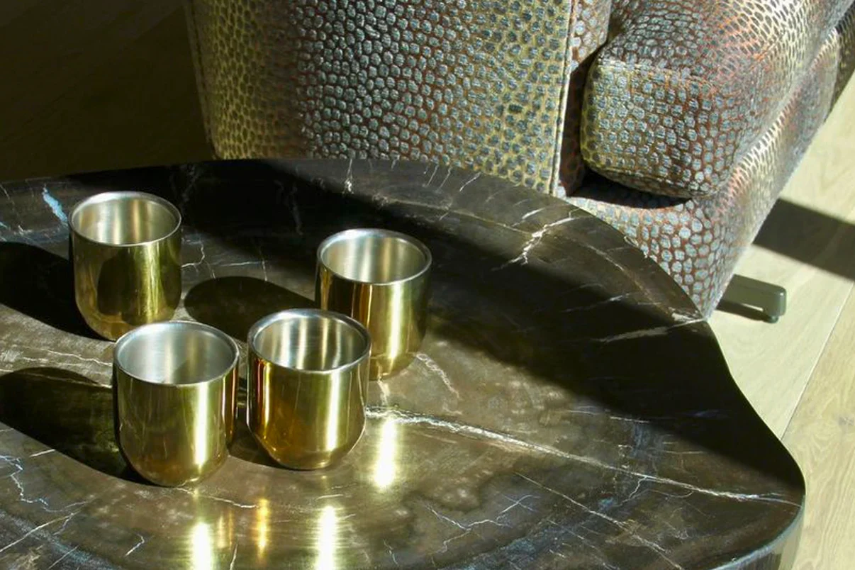Verve Culture Stainless Steel Double Walled Mug – 8oz – Brass Finish - Image 4