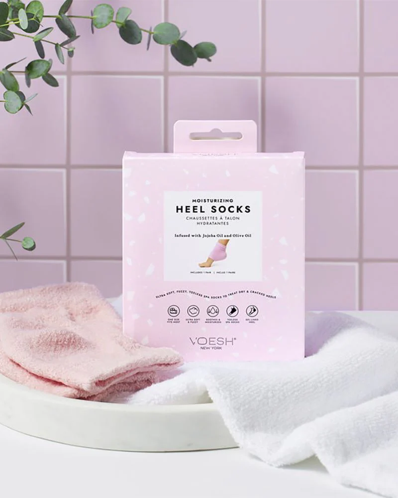 Voesh Footcare – Moisturizing Heel Socks – Pink - Image 3