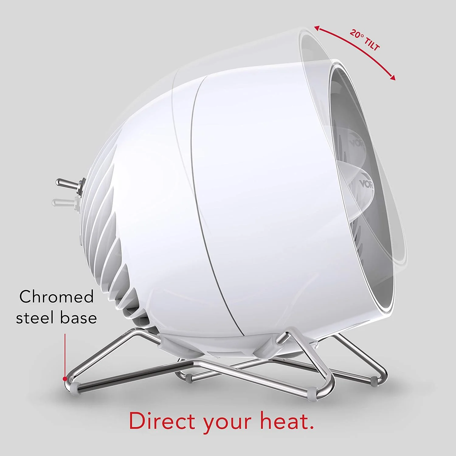 Vornado Pivot Heat Electric Space Heater with 20-Degrees of Tilt – White - Image 3