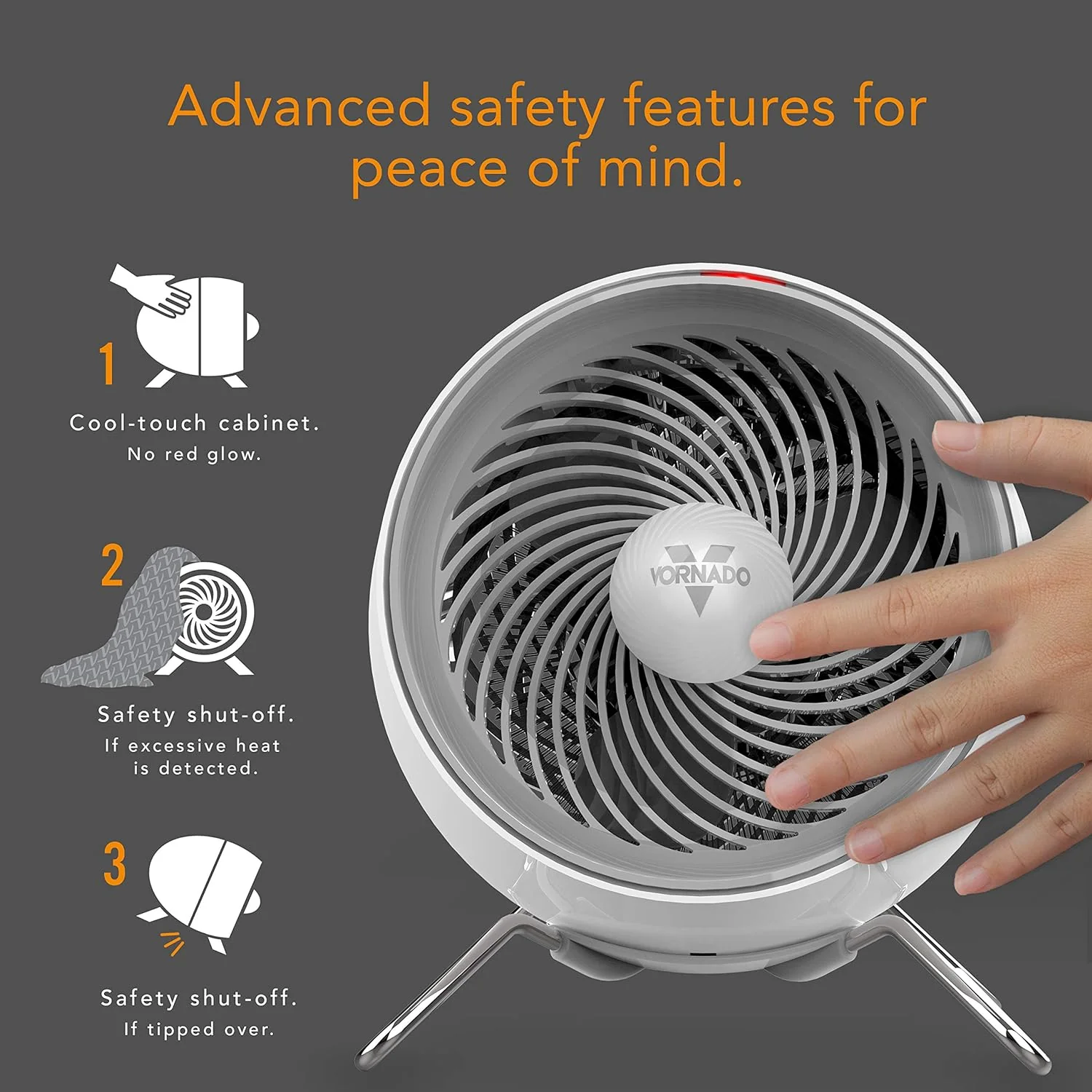 Vornado Pivot Heat Electric Space Heater with 20-Degrees of Tilt – White - Image 5