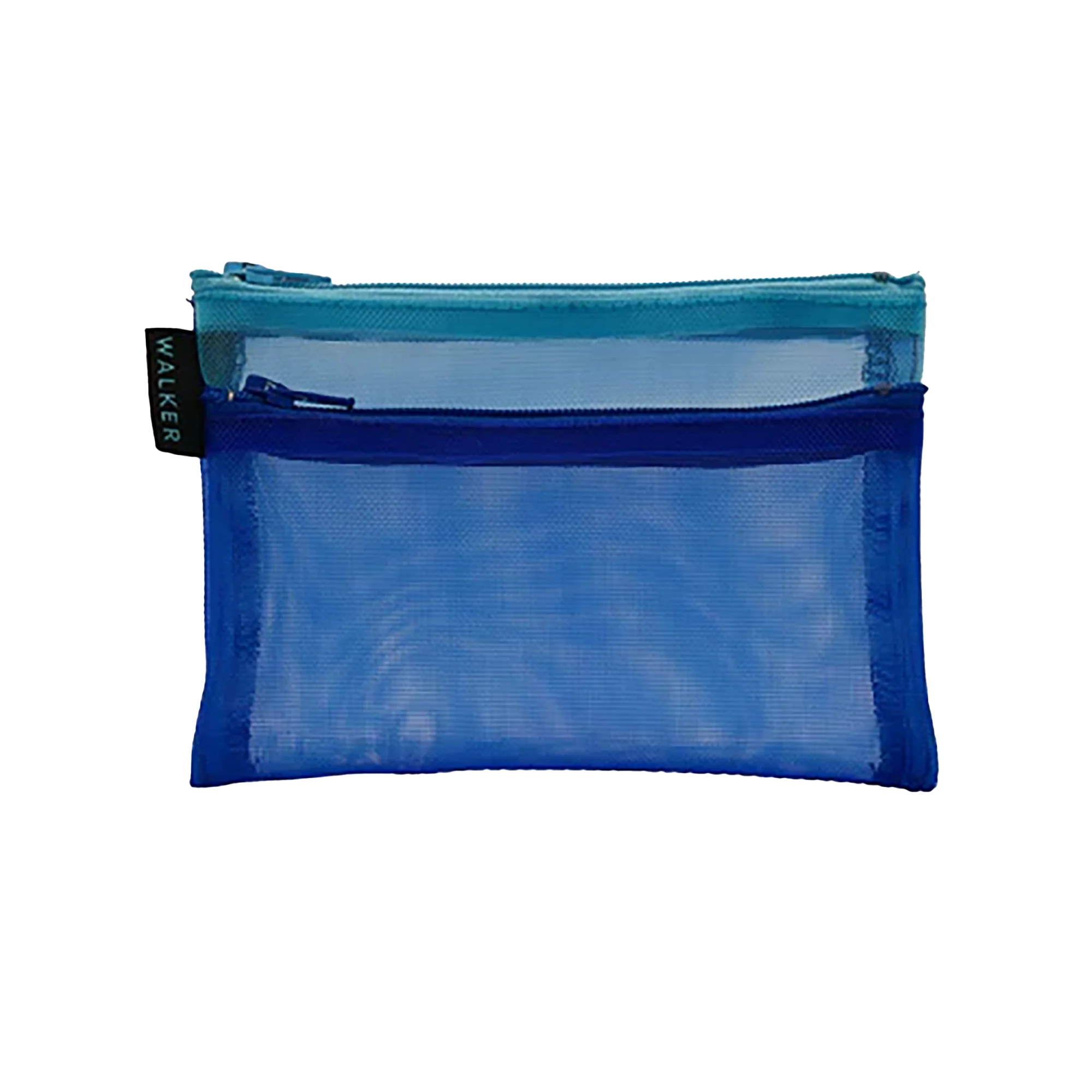 Walker Bags Color Mesh Double Zip Case – Blue Aqua – 3.5" x 5"