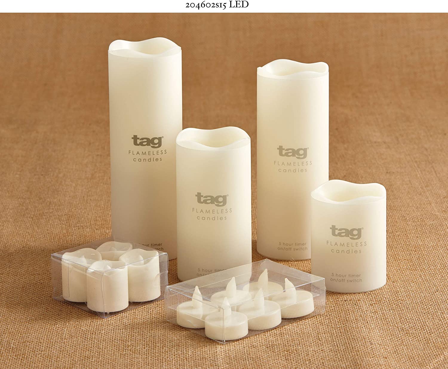 Wax Pillar Candle With Flickering LED Flame – Ivory – 6” x 3” - Image 3