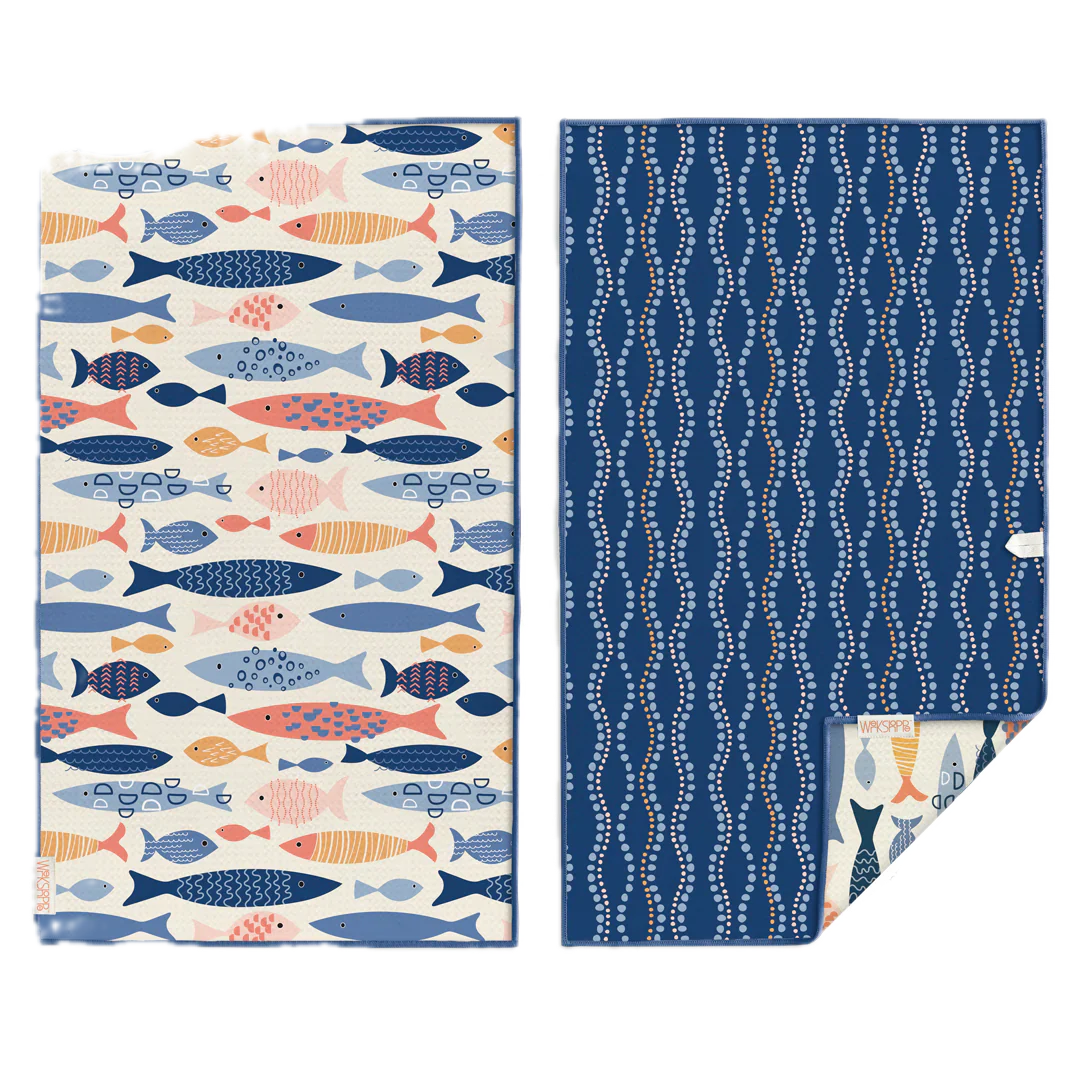 Werkshoppe Microfiber Double Sided Kitchen Towel – School of Fish