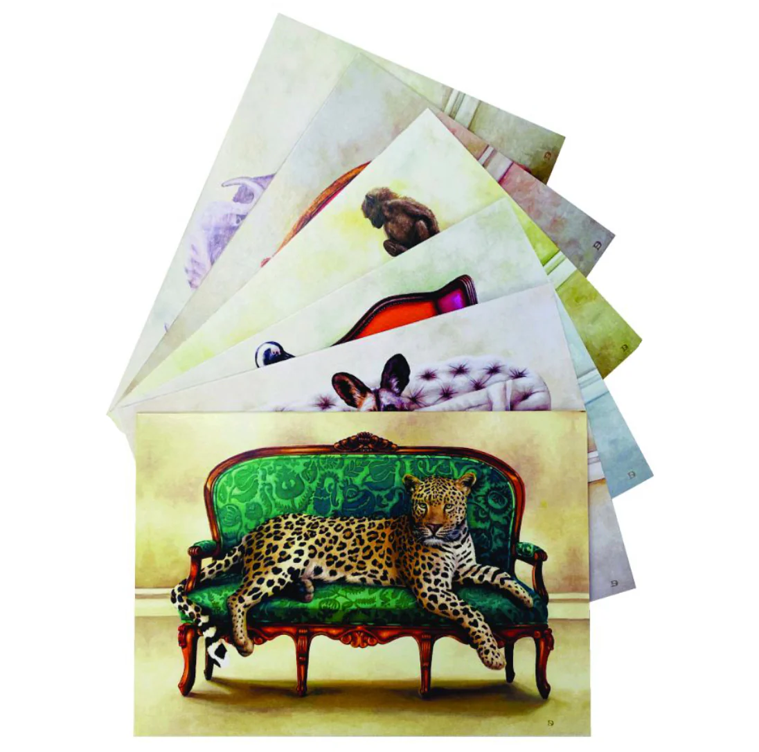 Wildlife At Leisure – Rhino And Friends Note Cards – Set of 6