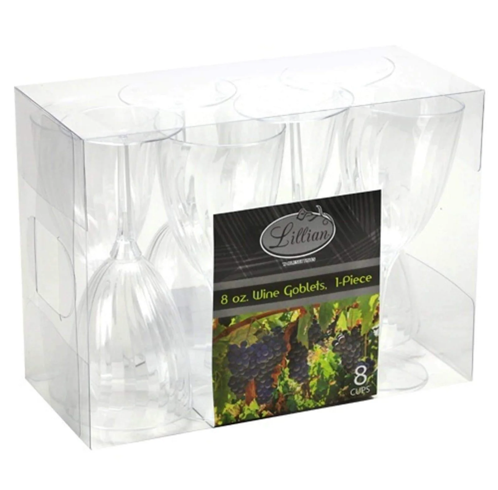 Wine Goblet Plastic Disposable Glasses – 8 oz – 8 Count - Image 2