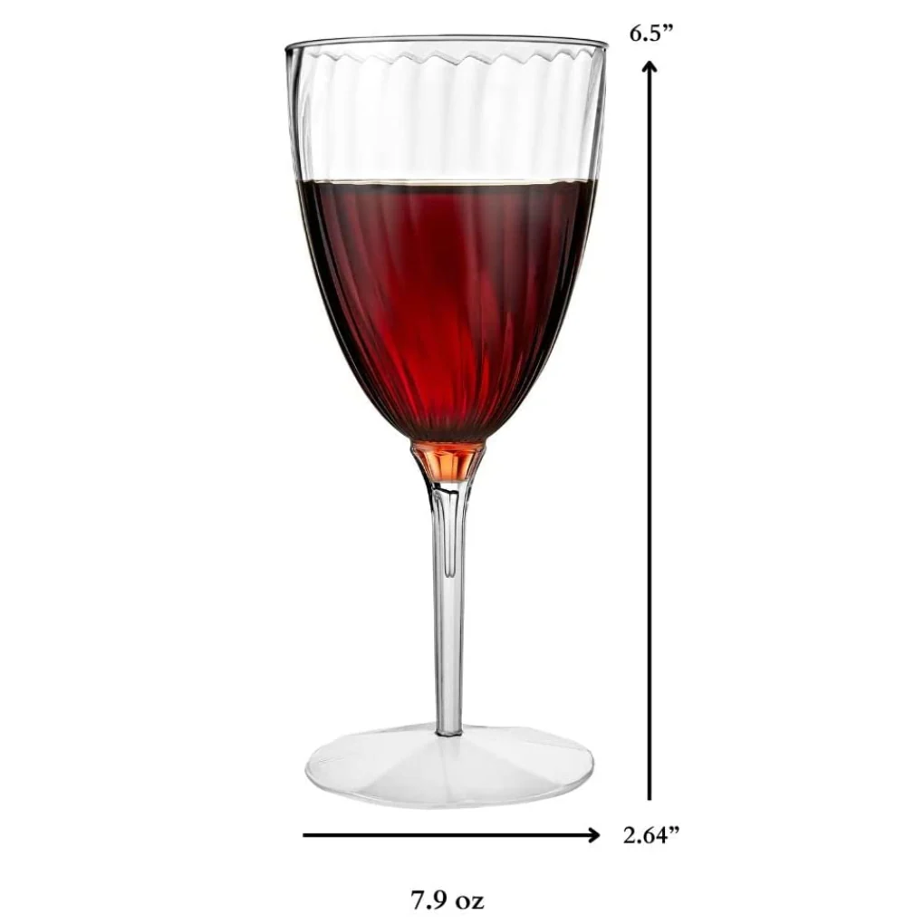 Wine Goblet Plastic Disposable Glasses – 8 oz – 8 Count - Image 3