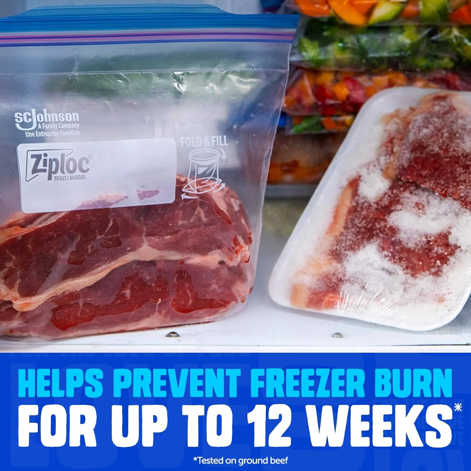 Ziploc Freezer Bags Bonus Pack Gripper Zipper & Write-on Label – Gallon – 16-Ct. - Image 2
