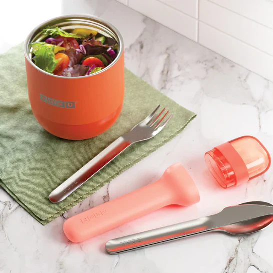 Zoku Pocket Travel Utensil Set – Peach - Image 2